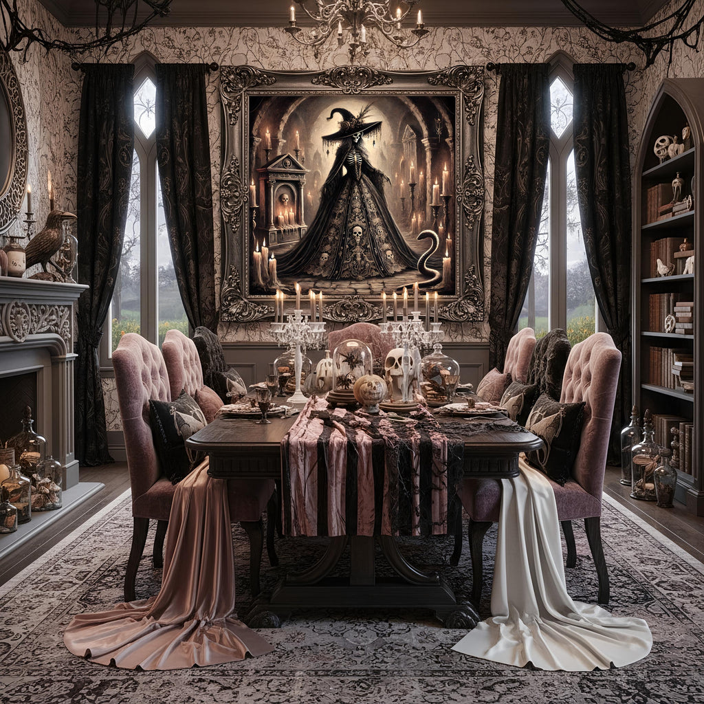 Gothic Witch and Snake Art Print: Dark Fantasy Halloween Decor (Digital Download)