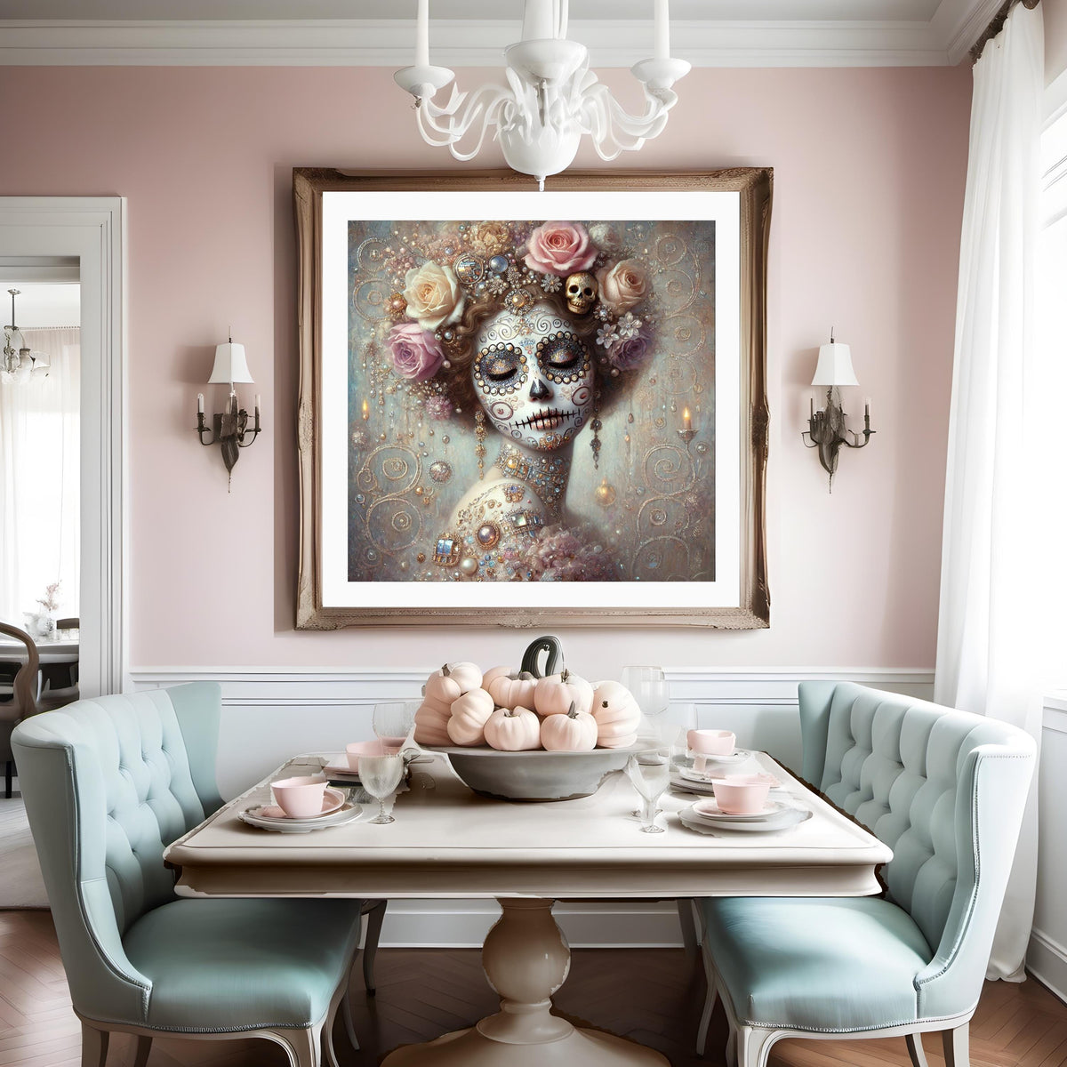Klimt Día de los Muertos Woman Portrait: Art Nouveau Sugar Skull (Digital Download)