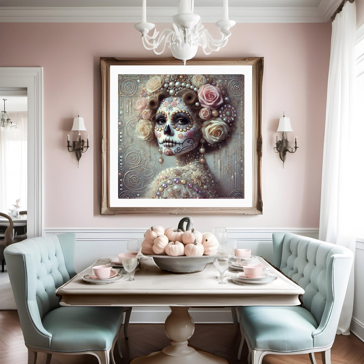 Klimt Día de los Muertos Sugar Skull Woman Portrait Art Nouveau (Digital Download)