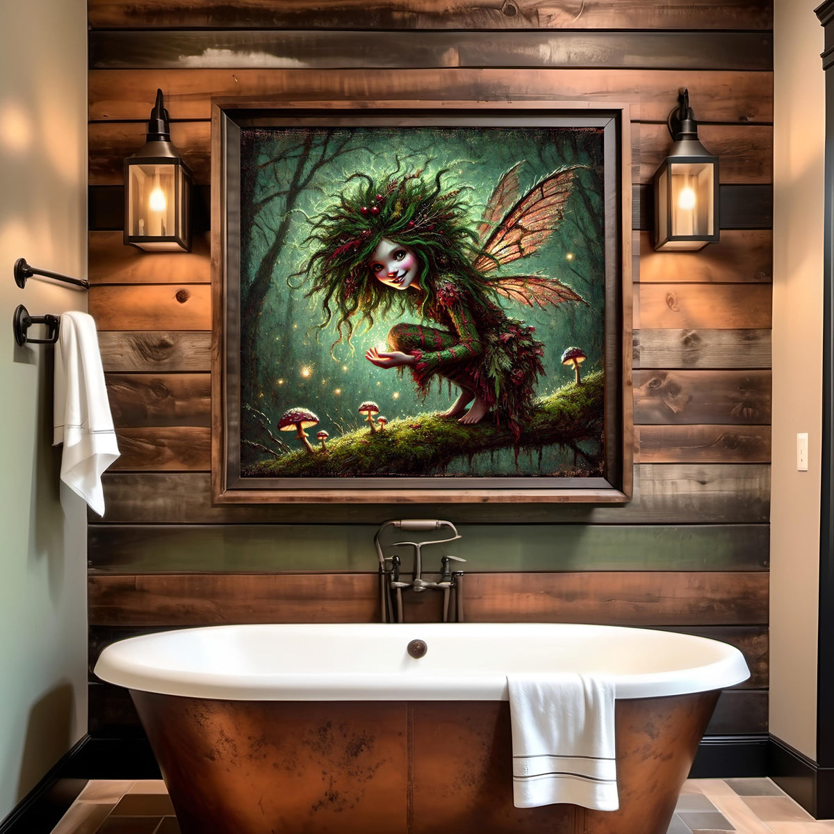 Glowing Forest Fairy Art: Whimsical Woodland Cottagecore (Digital Download)
