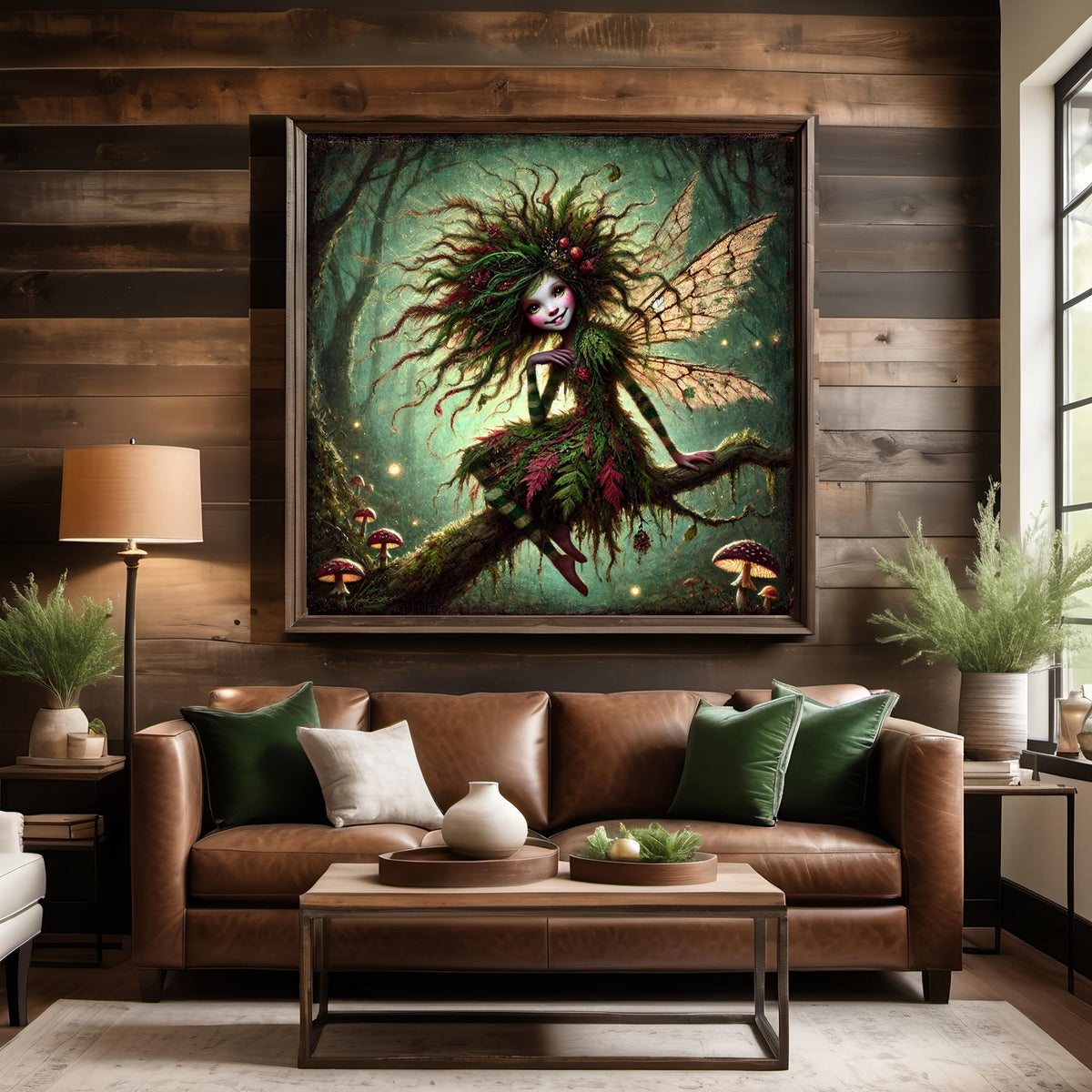 Woodland Fairy Art Print: Mischievous Pixie, Enchanted Forest (Digital Download)