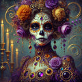 Klimt Sugar Skull Woman Art: Gothic Dia de los Muertos (Digital Download)