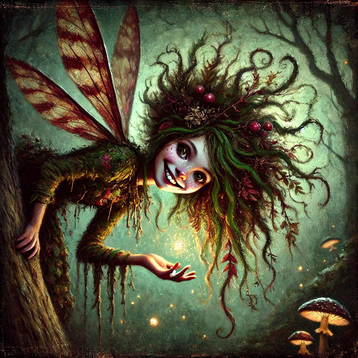 Whimsical Woodland Fairy Art Print: Enchanted Forest Sprite (Digital Download)