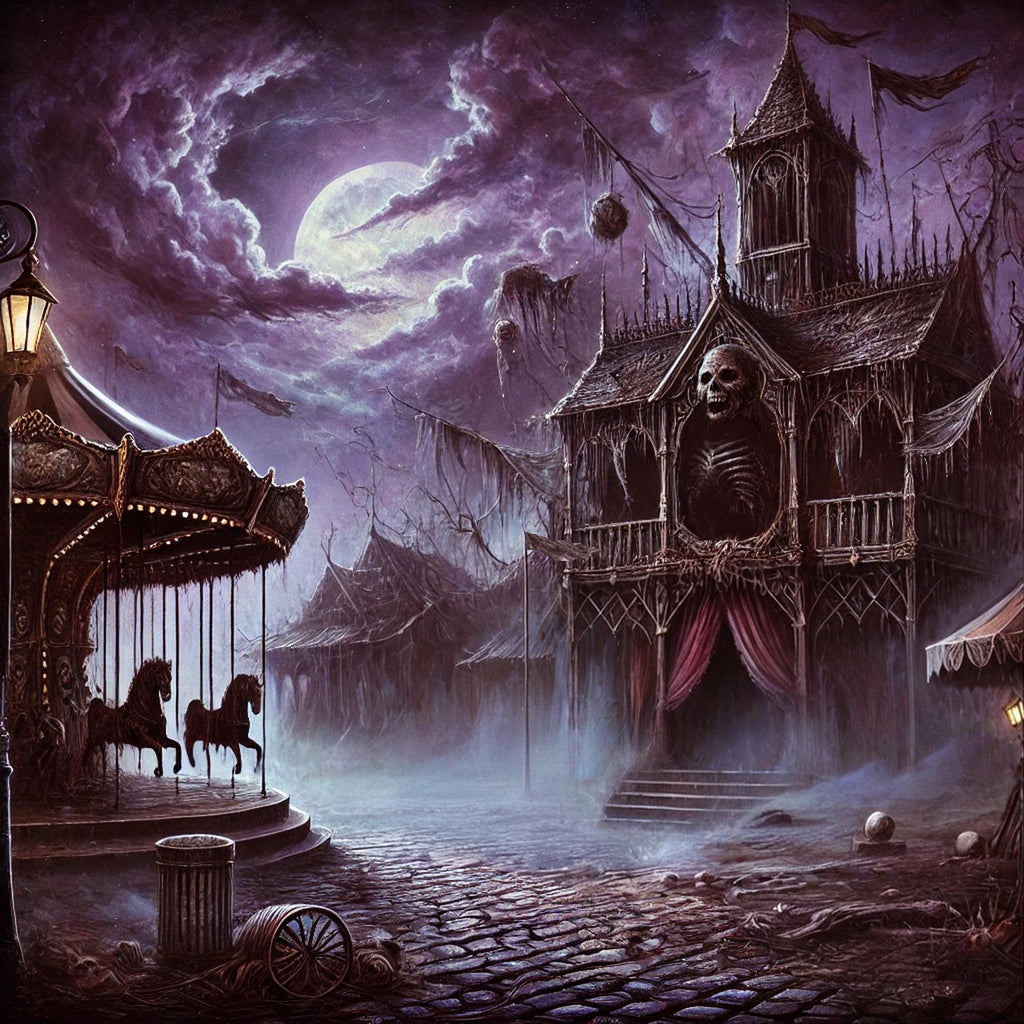 Gothic Haunted Funhouse Print: Vintage Halloween Carnival (Digital Download)