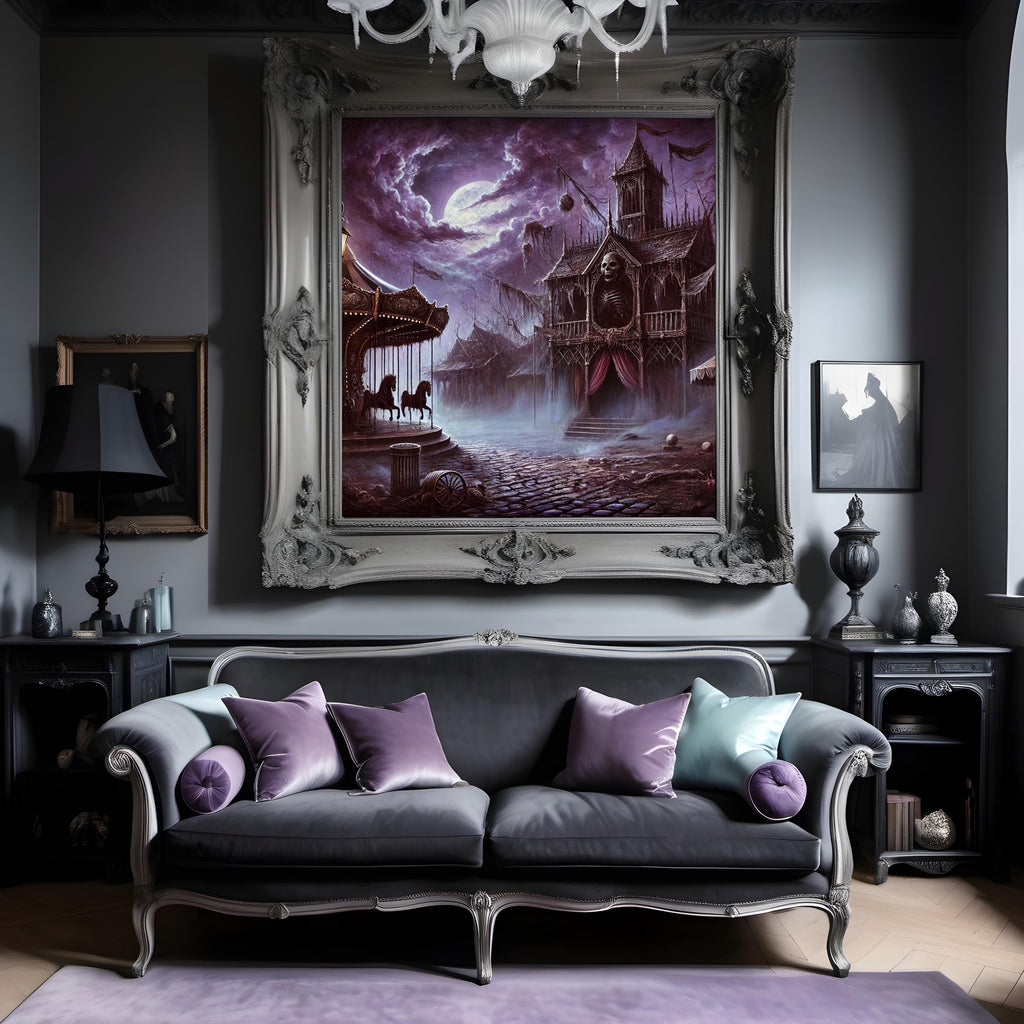 Gothic Haunted Funhouse Print: Vintage Halloween Carnival (Digital Download)