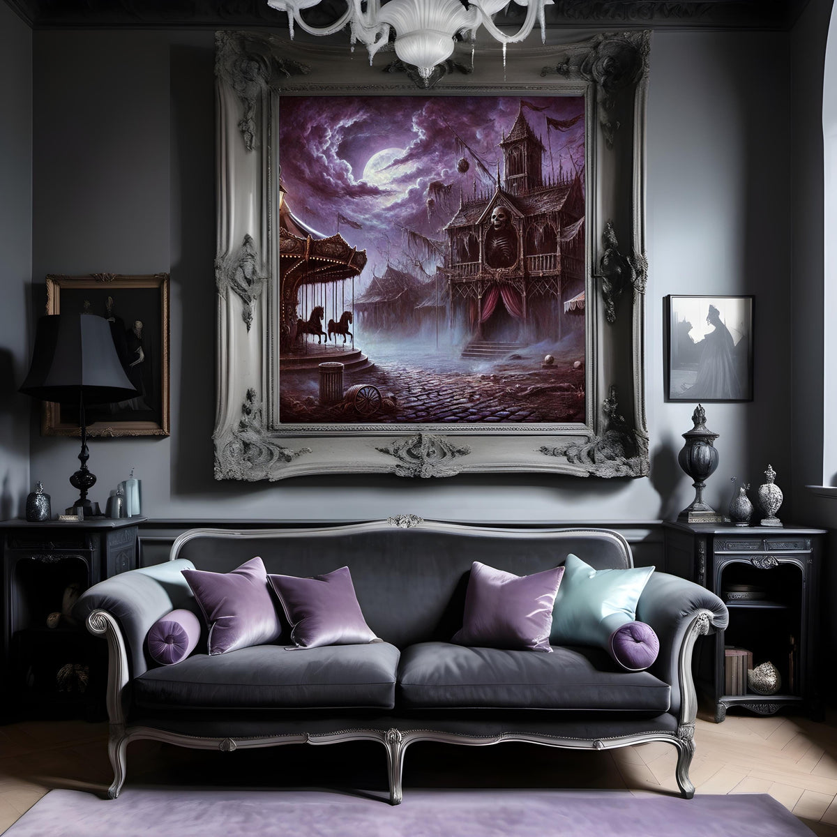 Gothic Haunted Funhouse Print: Vintage Halloween Carnival (Digital Download)