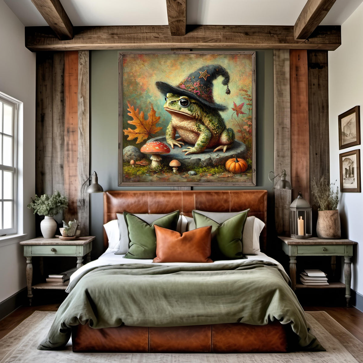 Whimsical Witch Frog Print: Vintage Halloween Toad Art (Digital Download)