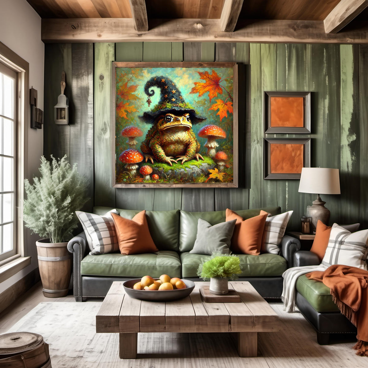 Whimsical Toad Witch Hat Art Print: Vintage Halloween Decor (Digital Download)