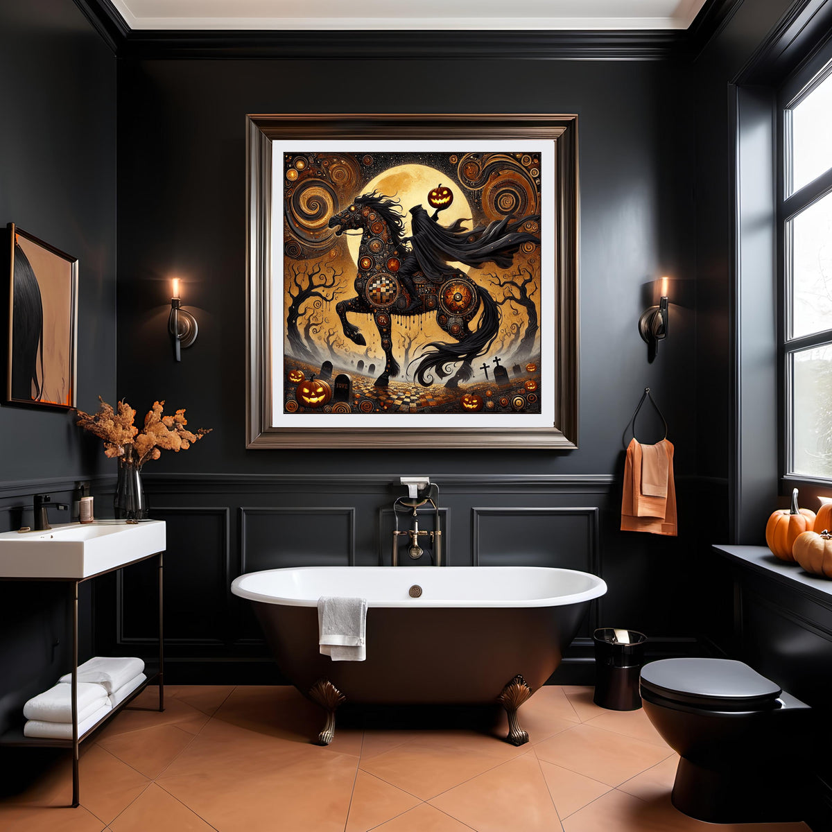 Klimt Headless Horseman: Gothic Golden Halloween Art (Digital Download)