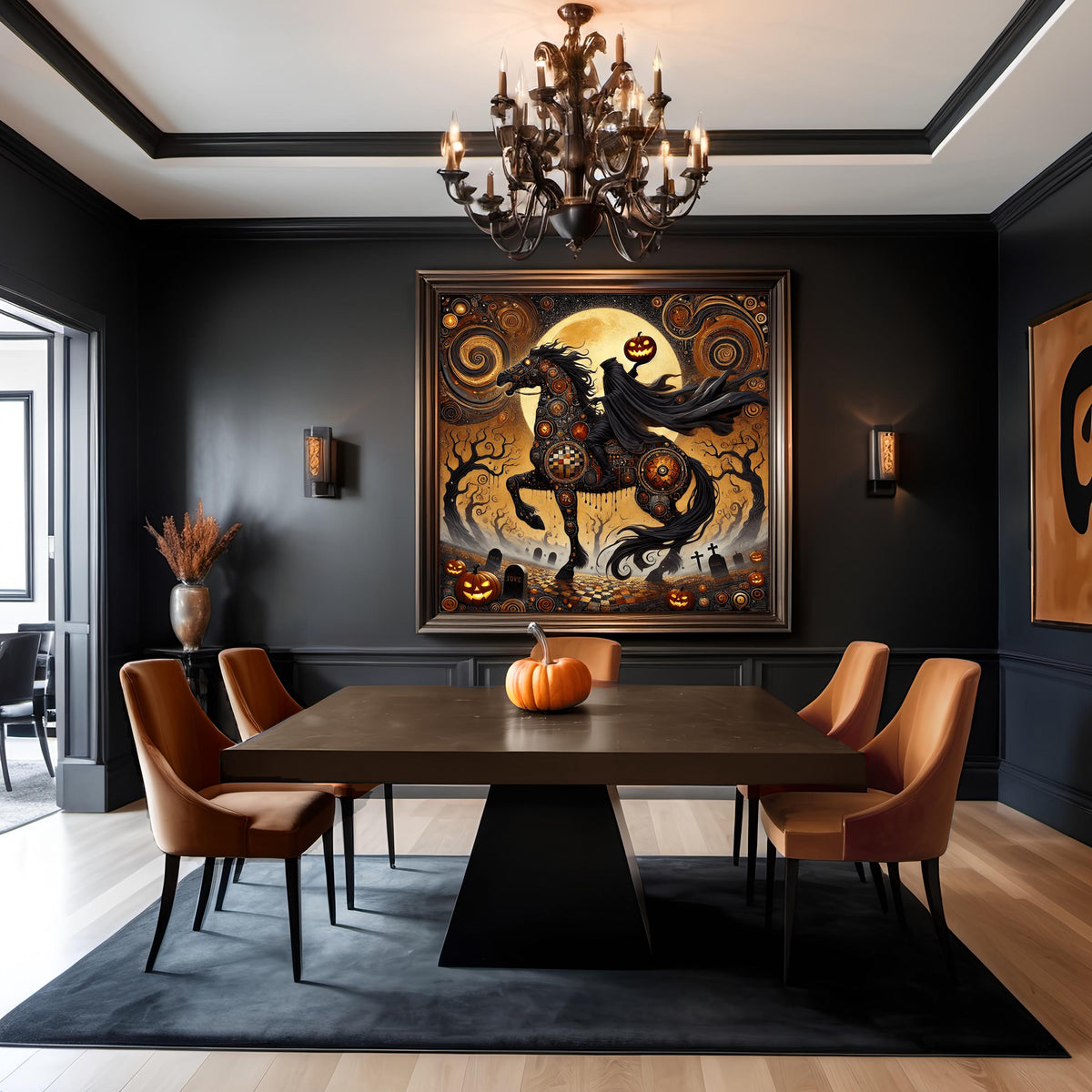 Klimt Headless Horseman: Gothic Golden Halloween Art (Digital Download)