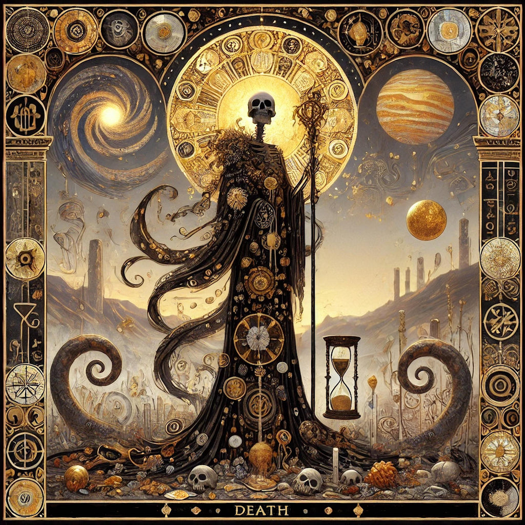 Klimt Tarot Death: Gothic Celestial Tarot Card Art (Digital Download)