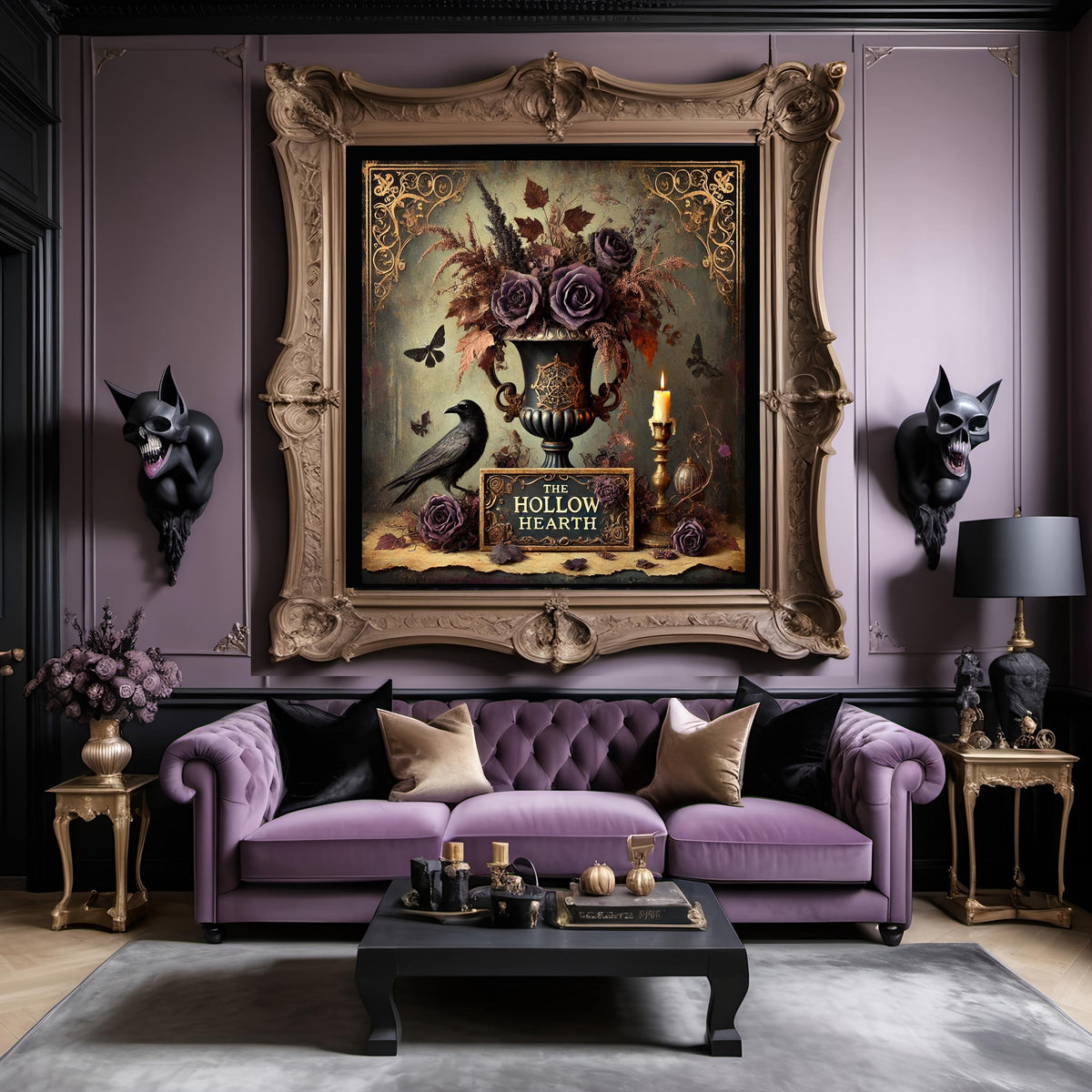 Gothic Raven Print: Vintage Halloween, Dark Victorian Wall Decor (Digital Download)