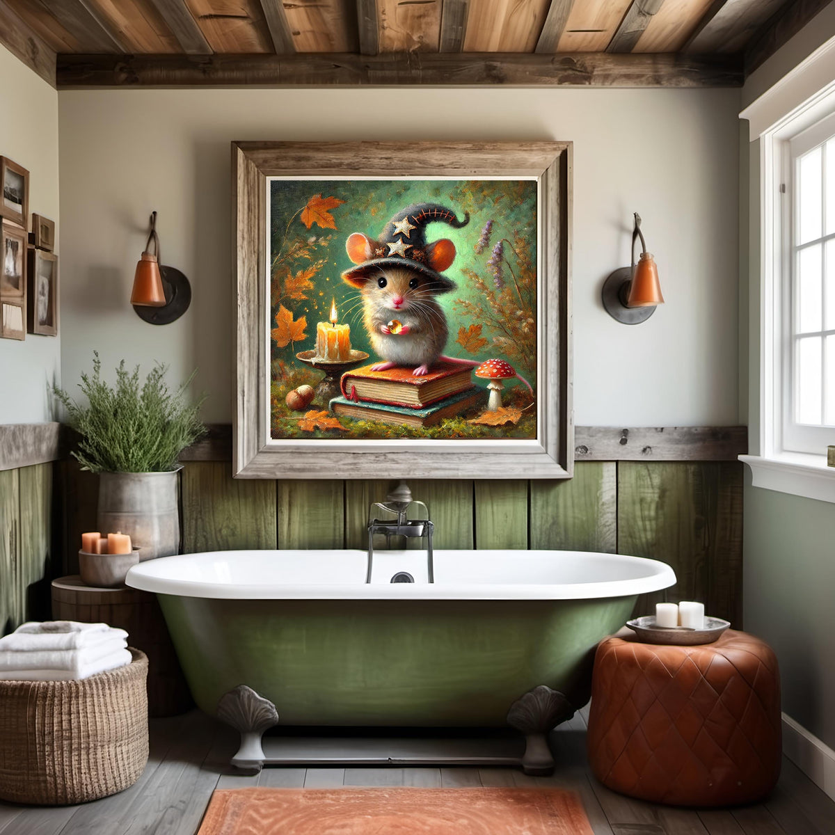 Mouse Witch Halloween Print: Whimsical Woodland Cottagecore Decor (Digital Download)