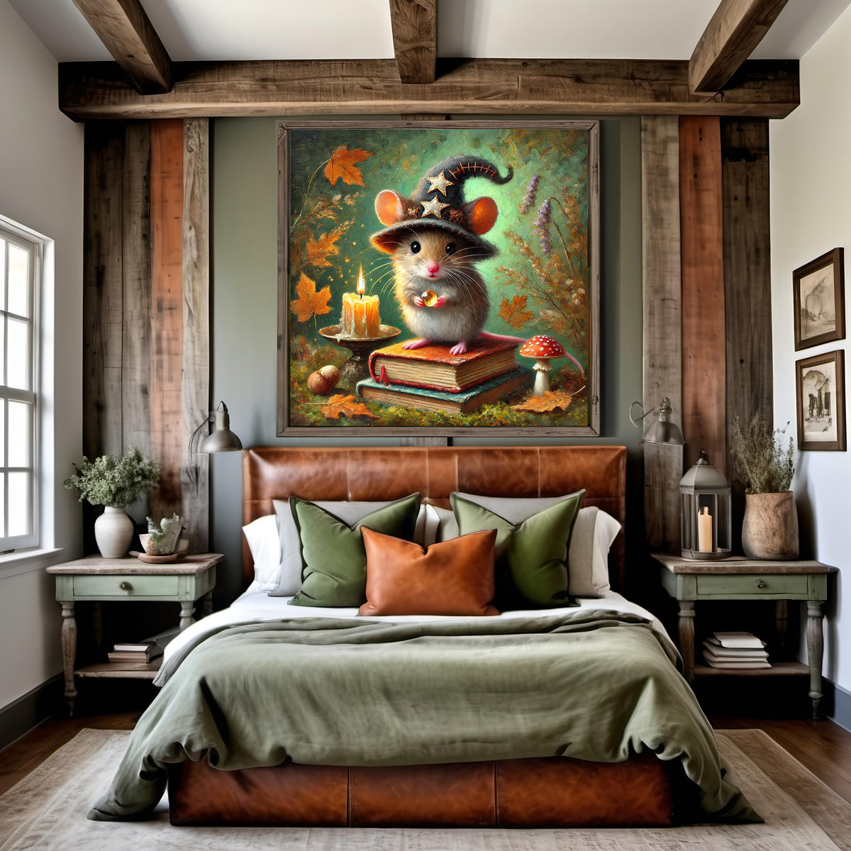 Mouse Witch Halloween Print: Whimsical Woodland Cottagecore Decor (Digital Download)