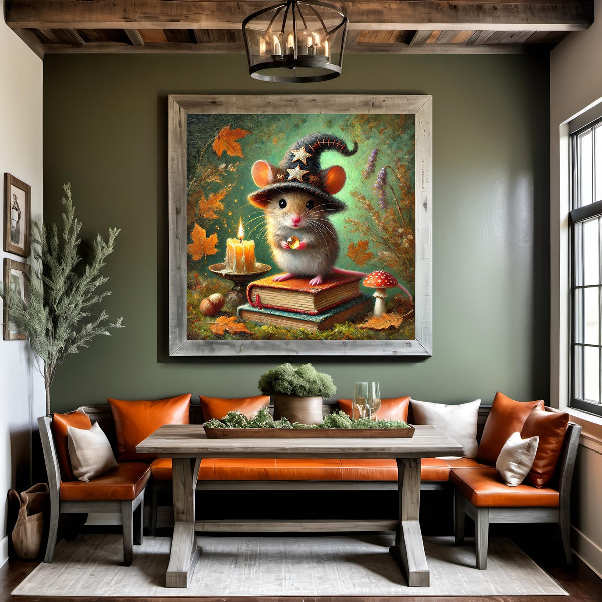 Mouse Witch Halloween Print: Whimsical Woodland Cottagecore Decor (Digital Download)