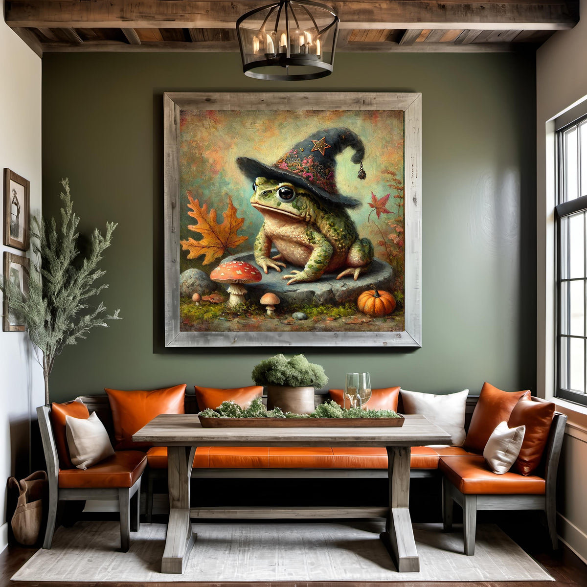 Whimsical Witch Frog Print: Vintage Halloween Toad Art (Digital Download)