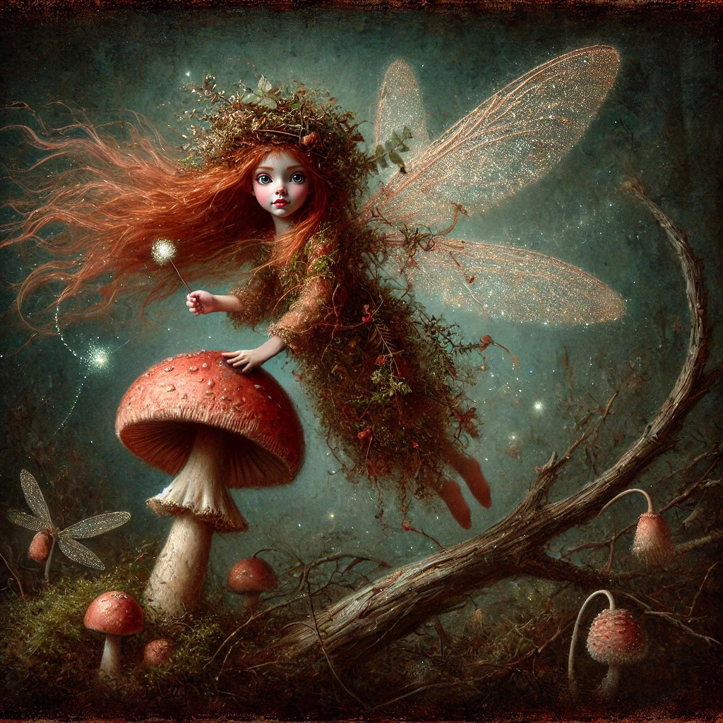 Mushroom Fairy Print: Enchanted Woodland Art (Digital Download)