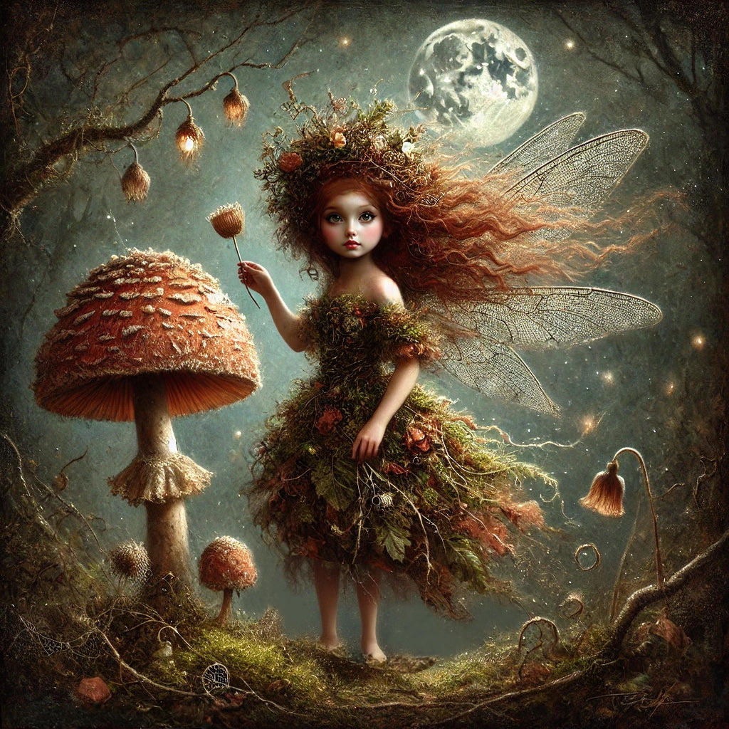 Moonlit Forest Fairy Print: Woodland Fantasy Art (Digital Download)