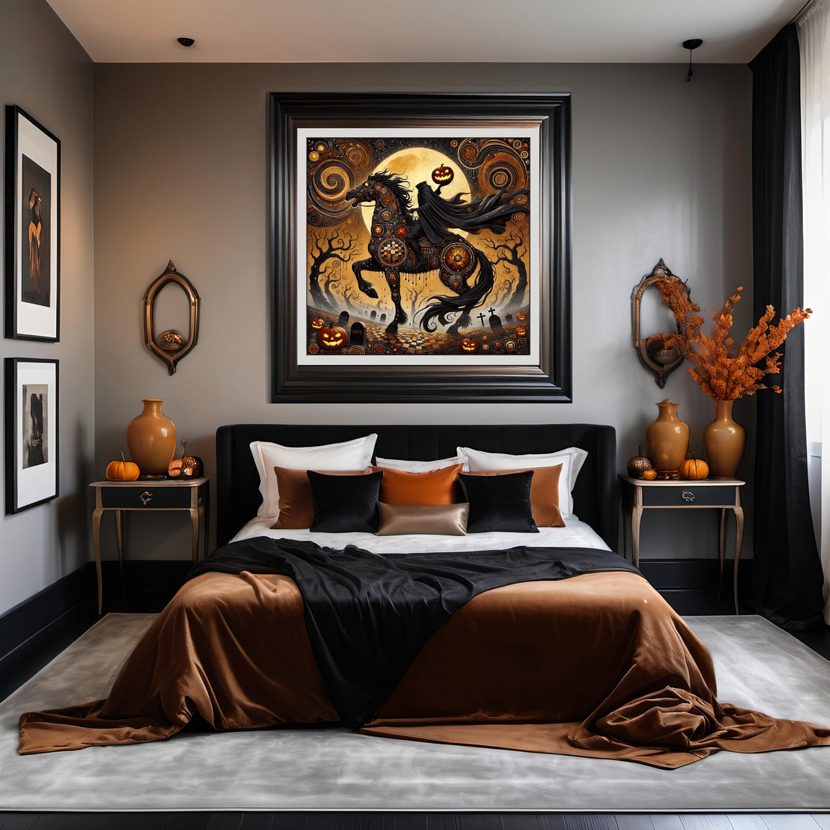 Klimt Headless Horseman: Gothic Golden Halloween Art (Digital Download)
