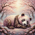 Sleeping Panda Art Print: Cherry Blossoms, Nursery Wall Decor (Digital Download)