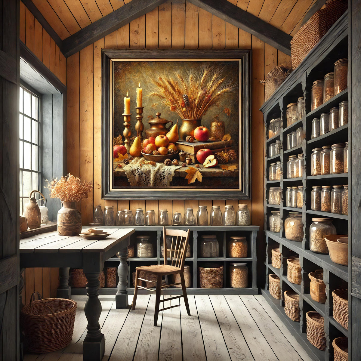 Autumn Still Life Art Print, Vintage Harvest Decor (Digital Download)