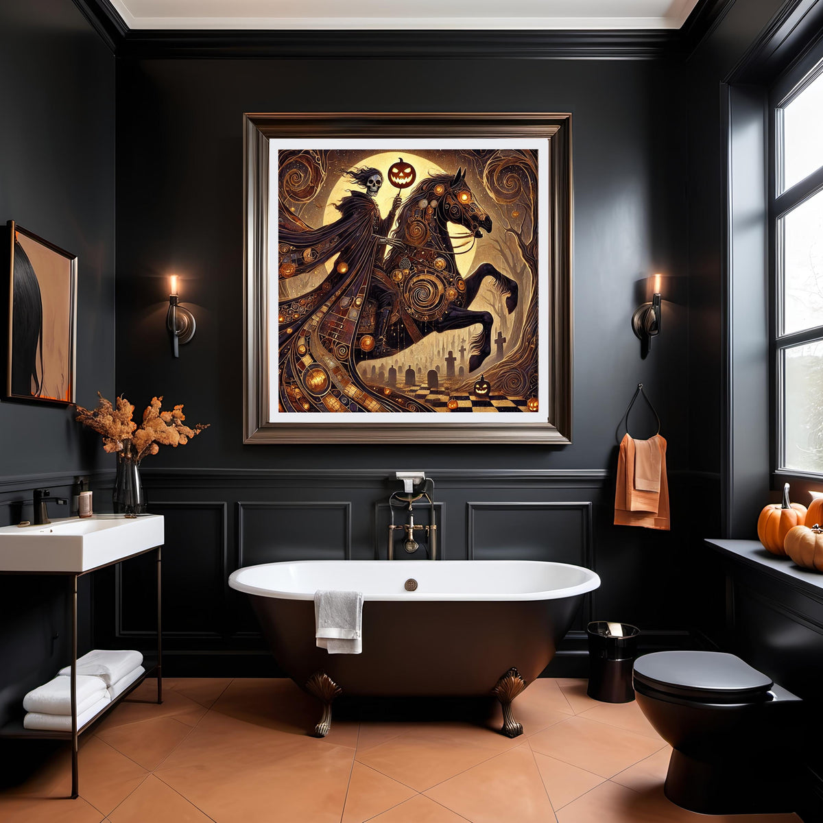 Halloween Rider: Gothic Headless Horseman Art (Digital Download)
