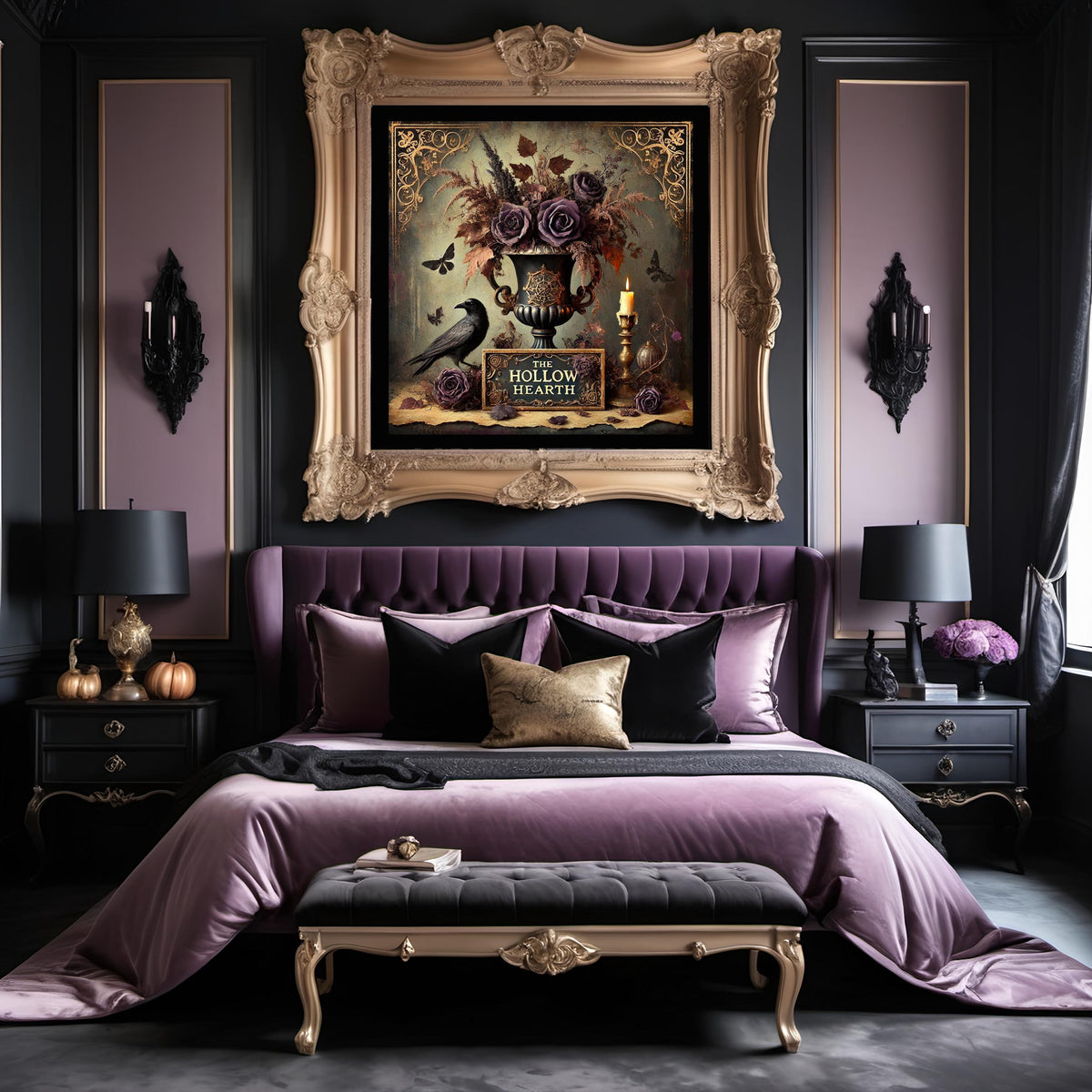 Gothic Raven Print: Vintage Halloween, Dark Victorian Wall Decor (Digital Download)