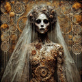Undead Bride: Gothic Gold Skeleton Art (Digital Download)