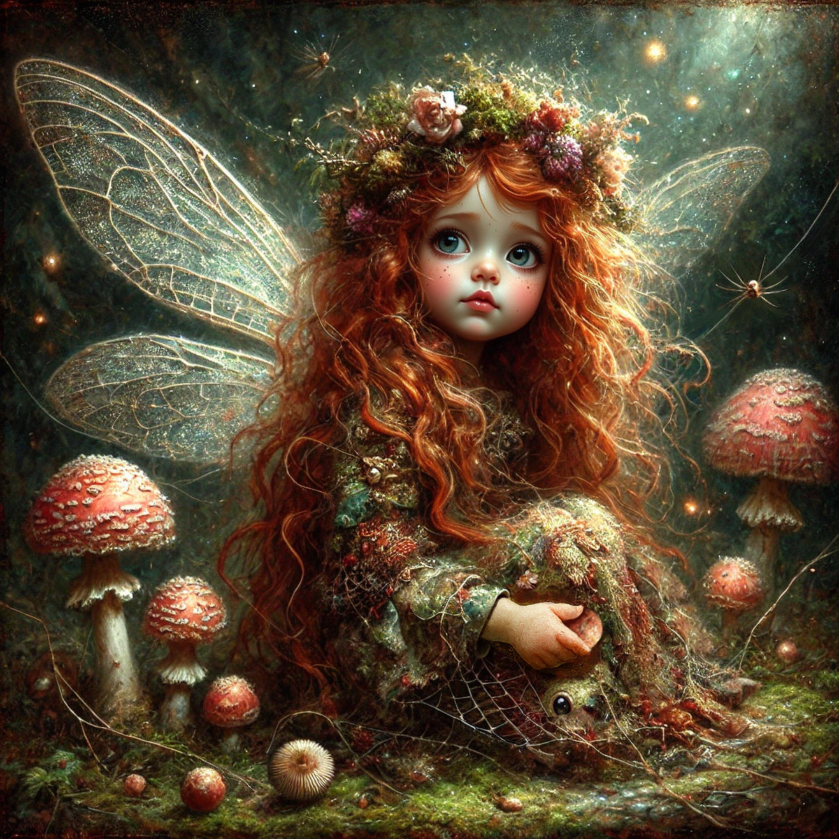 Woodland Fairy Portrait: Enchanted Forest Art Print (Digital Download)
