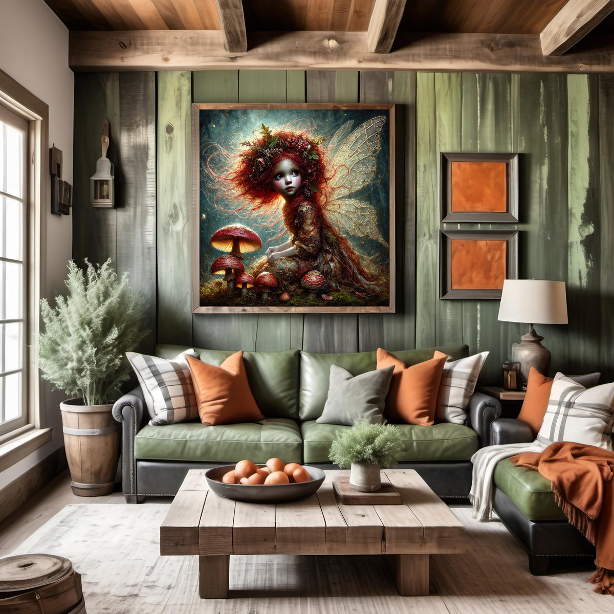 Wild Autumn Fairy: Enchanted Crimson Mushroom Art (Digital Download)