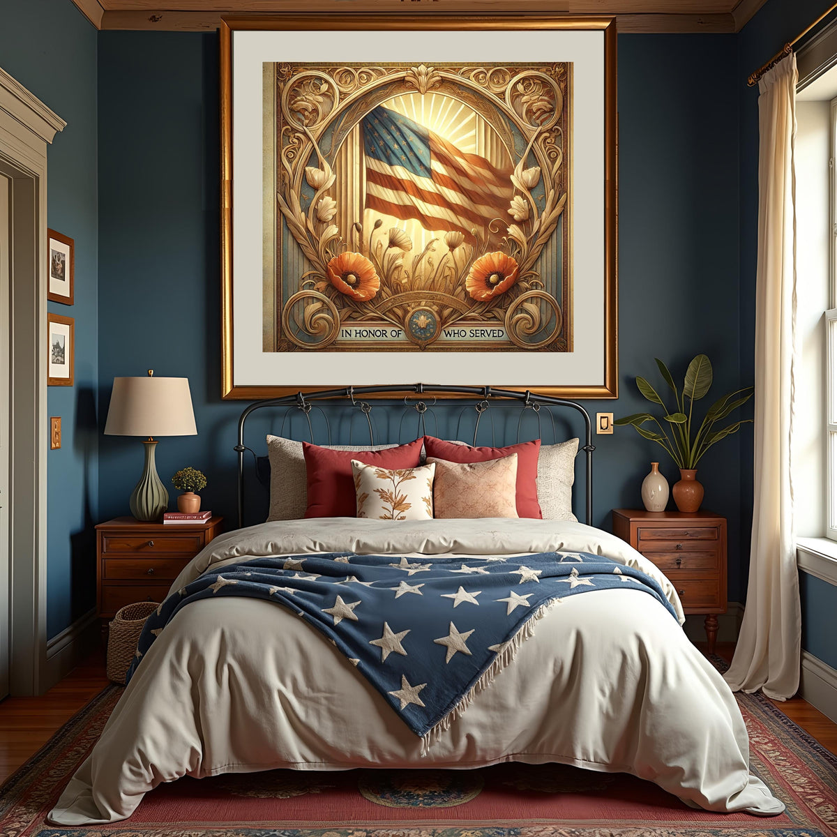 Art Nouveau Veterans Day Flag Print: Patriotic American Decor (Digital Download)