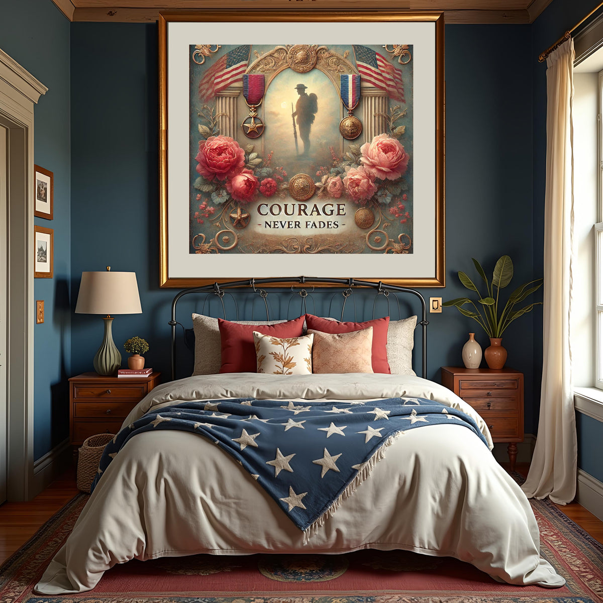 Courage Never Fades Veterans Day Print: Patriotic Soldier Wall Art (Digital Download)