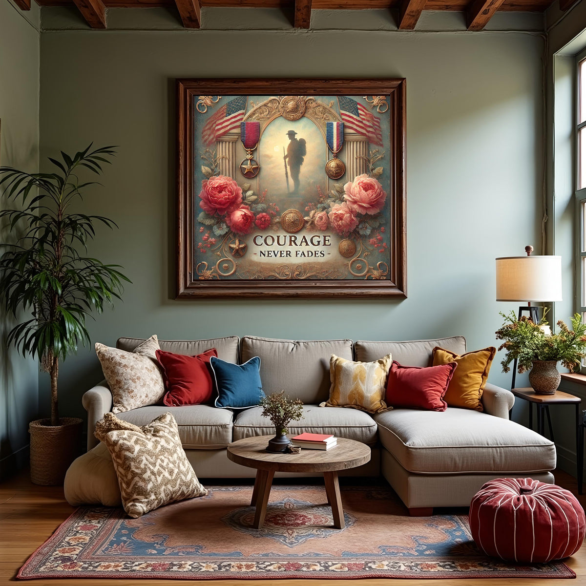 Courage Never Fades Veterans Day Print: Patriotic Soldier Wall Art (Digital Download)
