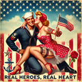 Real Heroes Real Heart Vintage Pin Up Patriotic Wall Art (Digital Download)
