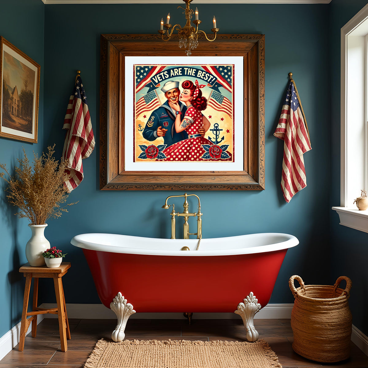Vintage Veterans Day Pin-Up Print | 1940s Sailor Sweetheart (Digital Download)