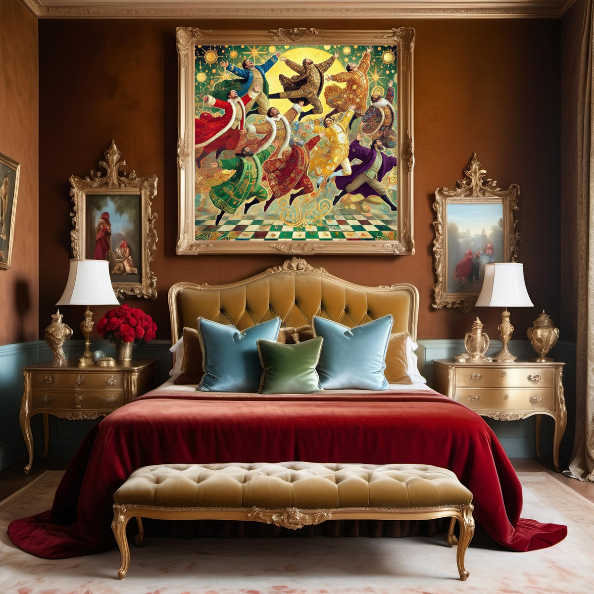 Ten Lords a Leaping Art Nouveau Christmas Print (Digital Download)