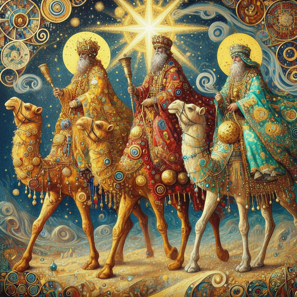 Three Wise Men Art Print, Vintage Nativity Scene (Digital Download)