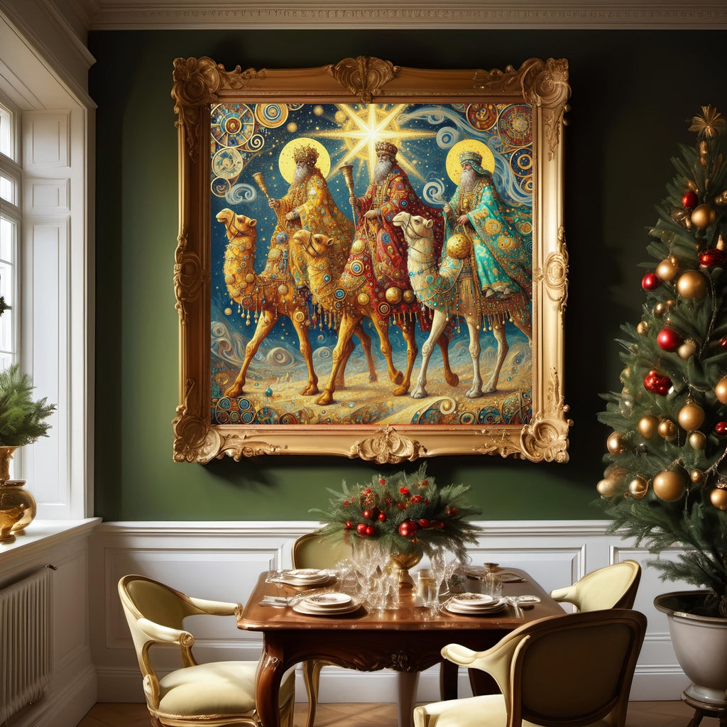 Three Wise Men Art Print, Vintage Nativity Scene (Digital Download)