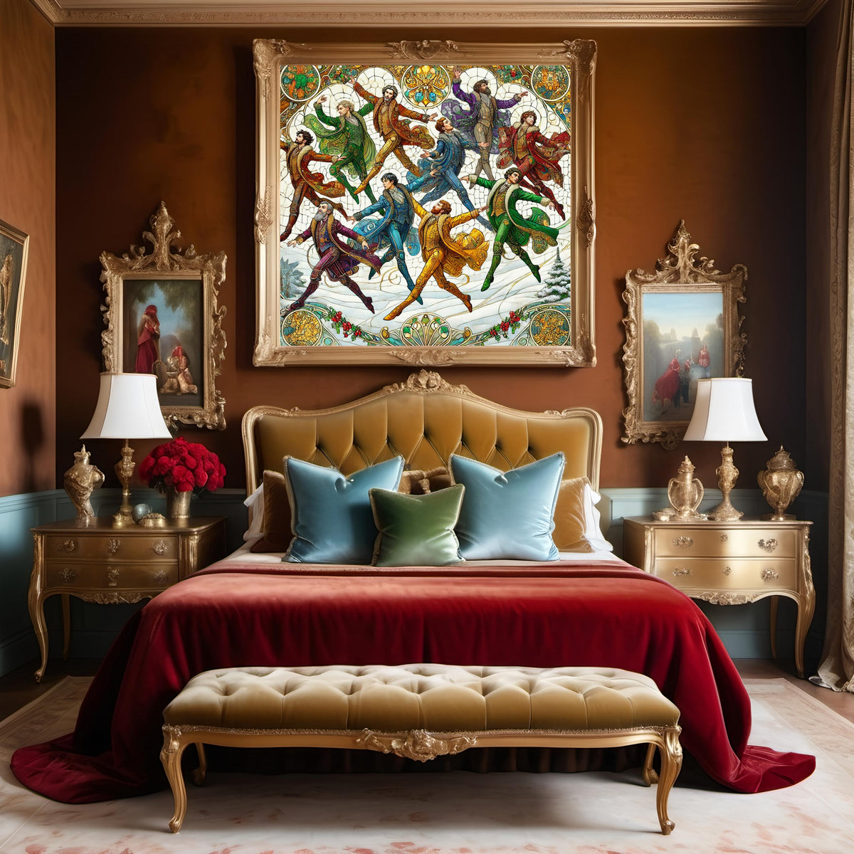 Ten Lords a Leaping Art Print: Klimt Inspired Christmas Mosaic (Digital Download)