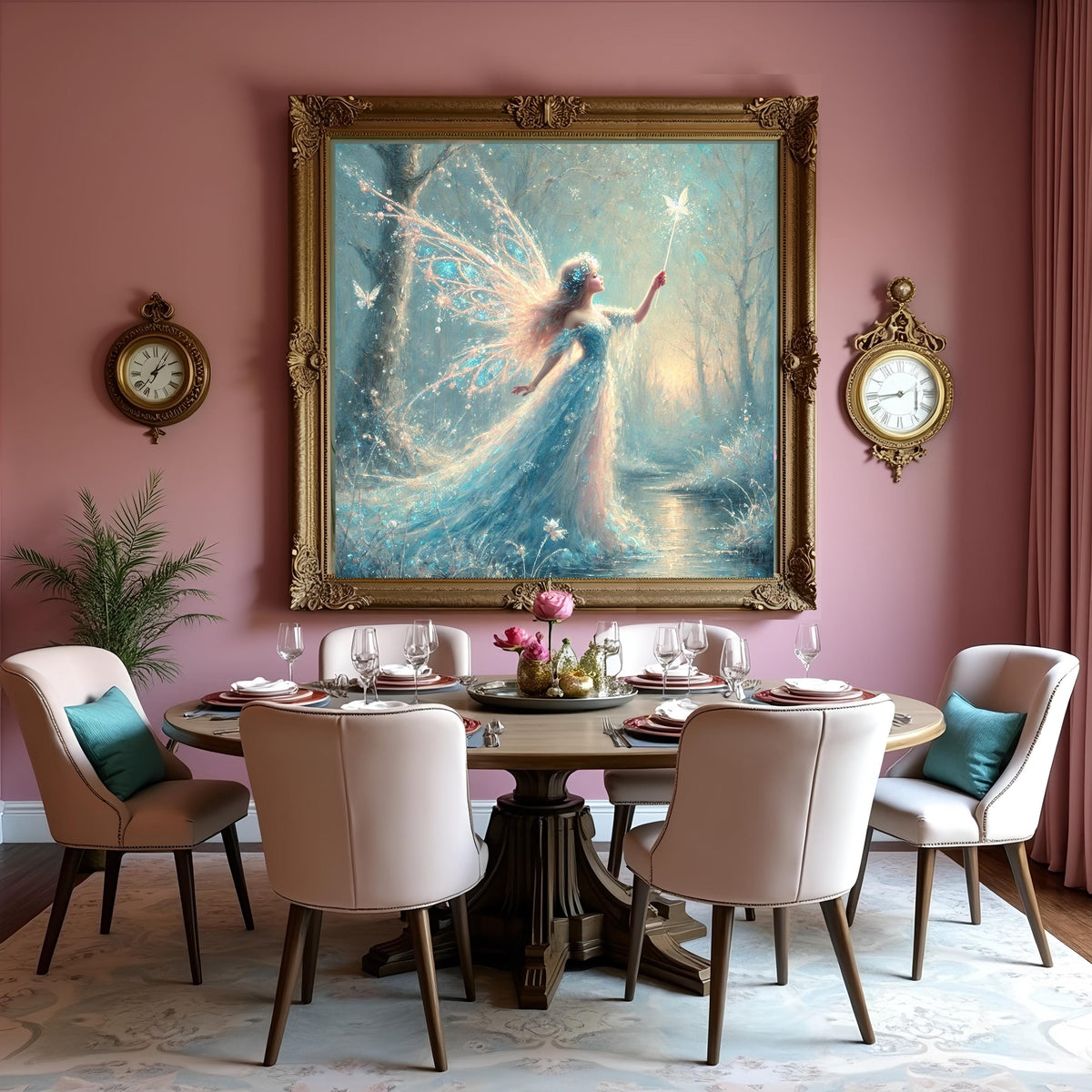 Winter Butterfly Fairy Art Print: Enchanted Moonlit Fantasy Wall Decor (Digital Download)