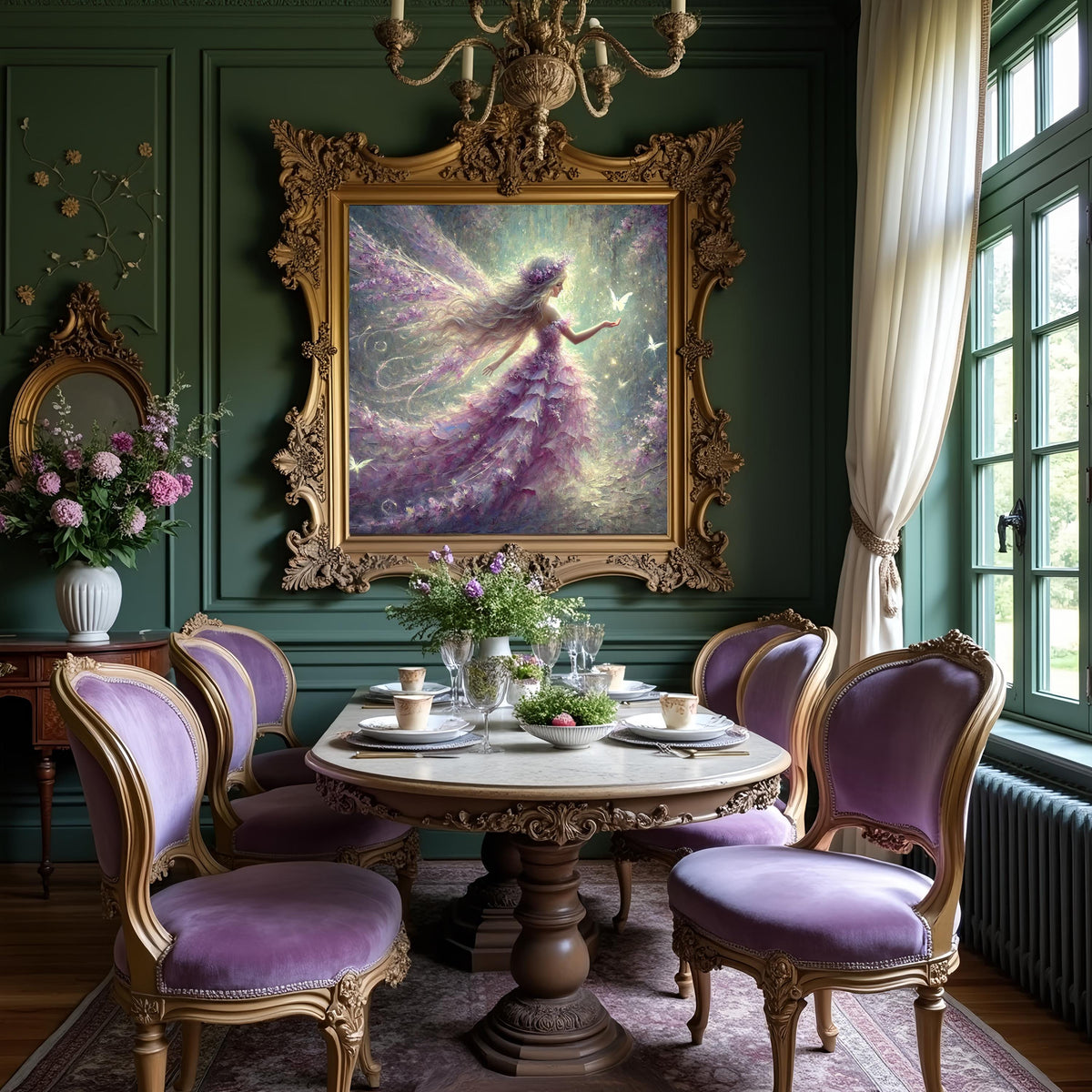 Lavender Light Fairy with Butterflies Art Print: Enchanted Fantasy Wall Decor (Digital Download)