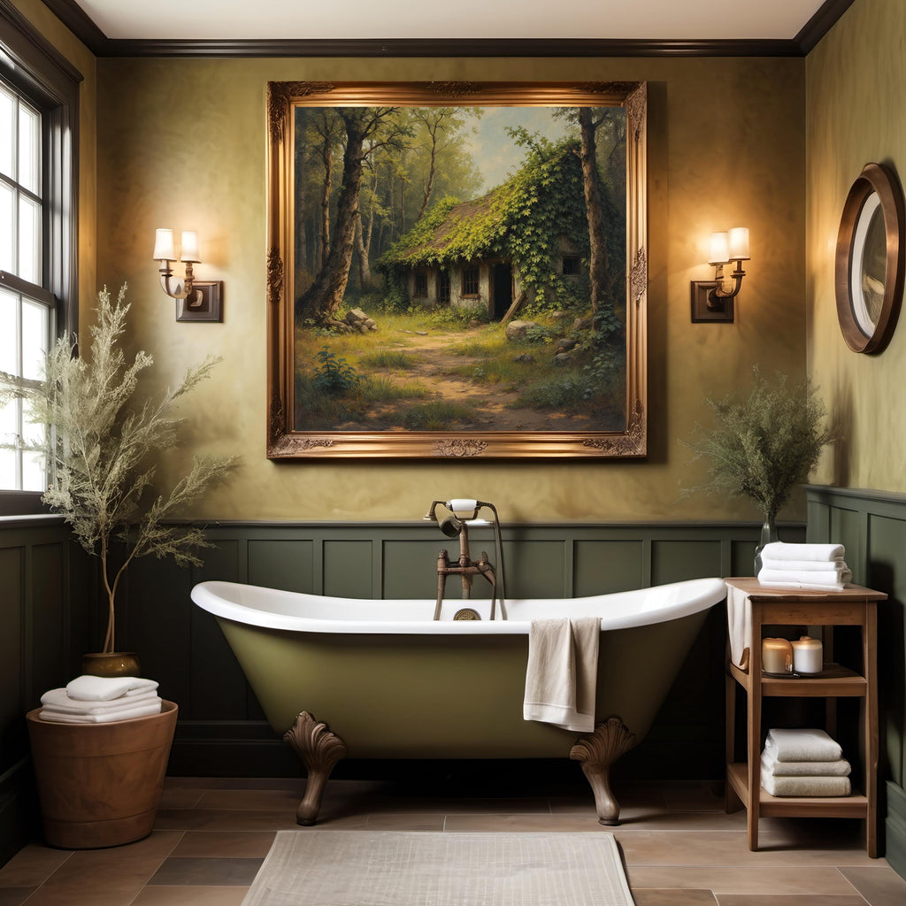 The Ivy Cottage Art Print: Enchanted Abandoned House in the Woods (Digital Download)