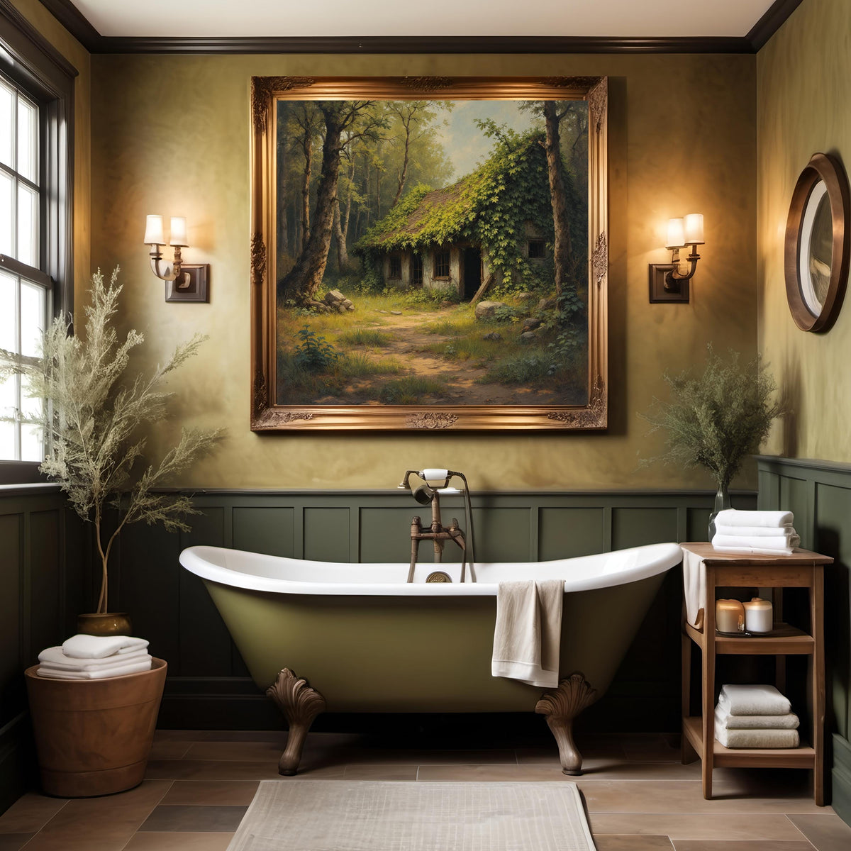 The Ivy Cottage Art Print: Enchanted Abandoned House in the Woods (Digital Download)