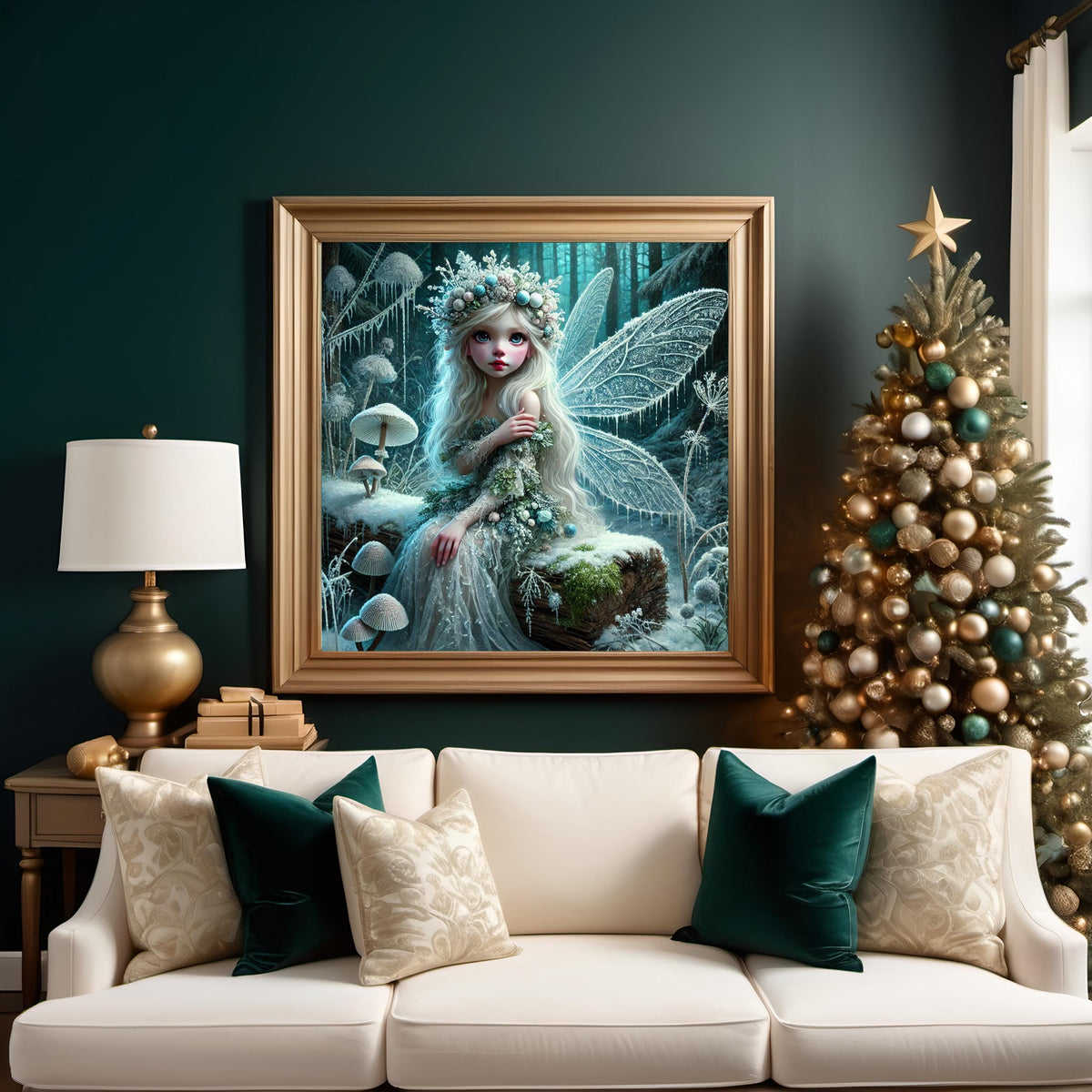 Wild Winter Ice Fairy Art: Enchanted Frost Fairy Wall Decor Fantasy Digital Art (Digital Download)