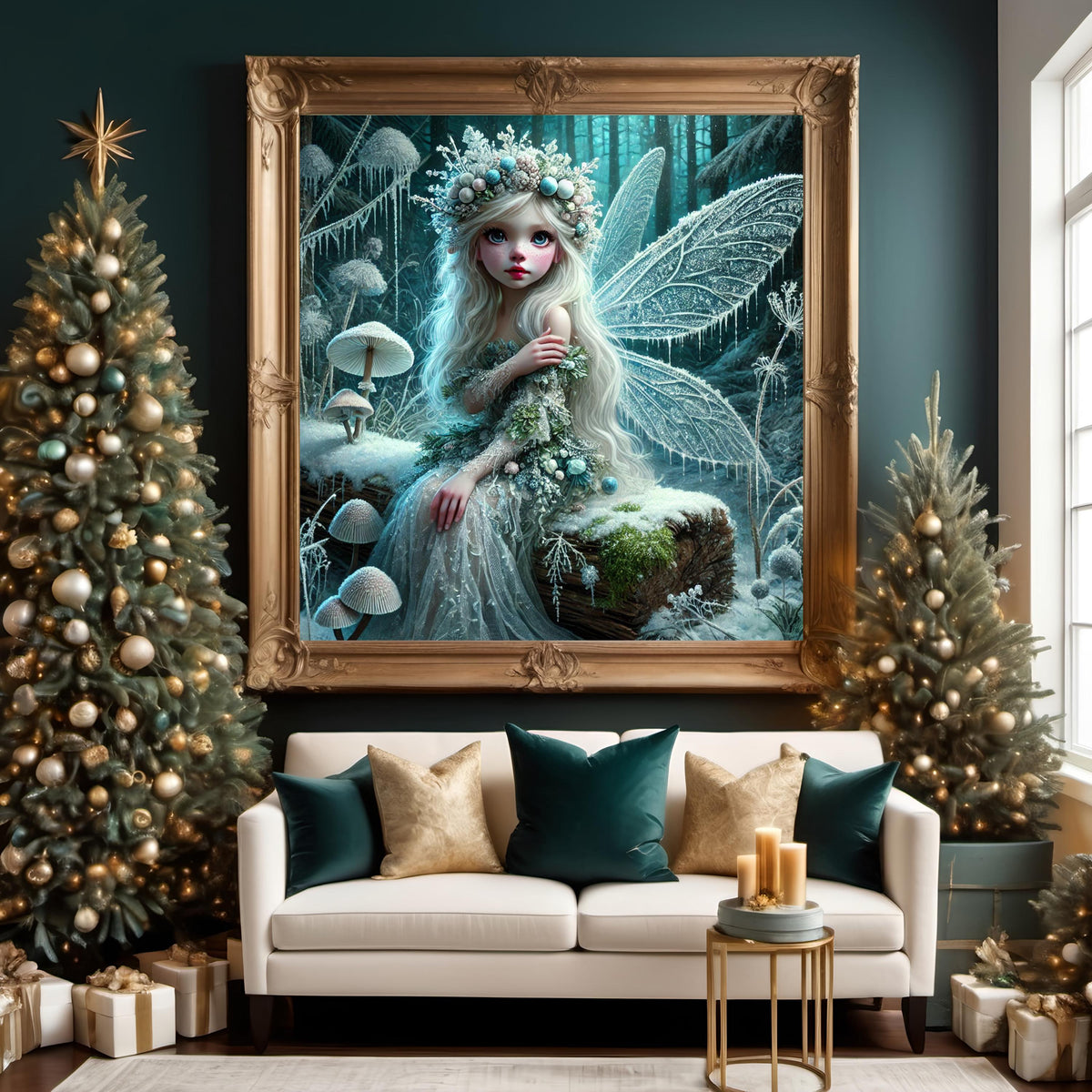 Wild Winter Ice Fairy Art: Enchanted Frost Fairy Wall Decor Fantasy Digital Art (Digital Download)
