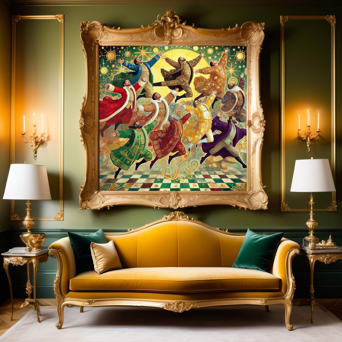 Ten Lords a Leaping Art Nouveau Christmas Print (Digital Download)