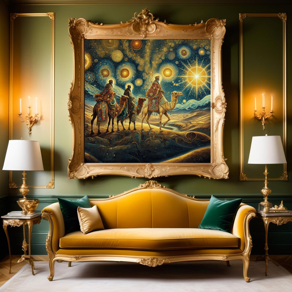 Three Wise Men Nativity Art Print, Vintage Oil Painting Style (Digital Download)