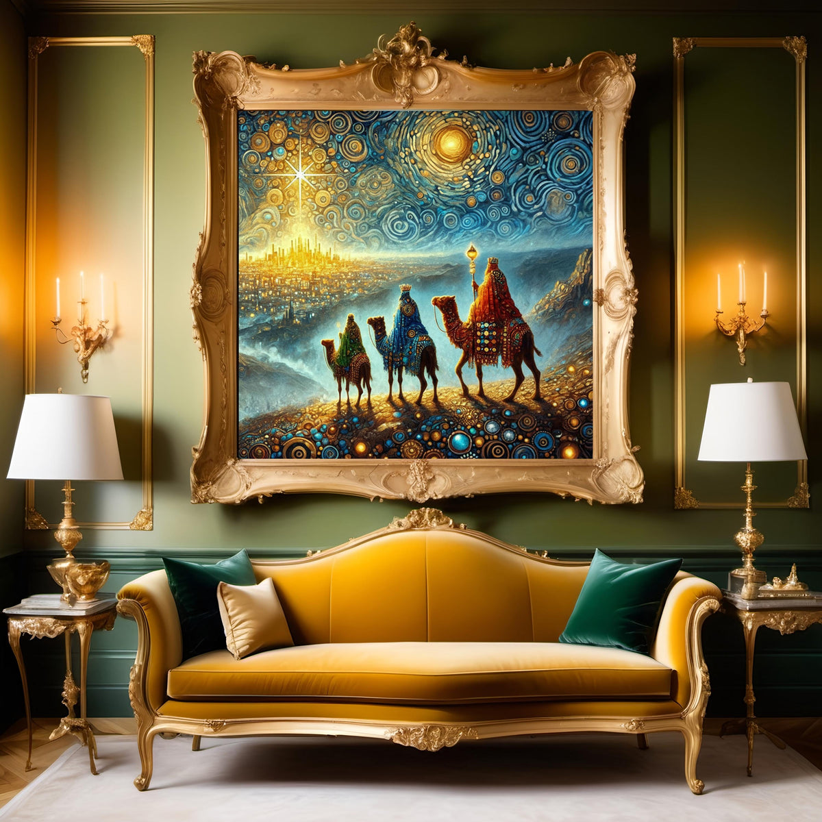Three Kings Night Journey Print | Vintage Nativity Scene (Digital Download)