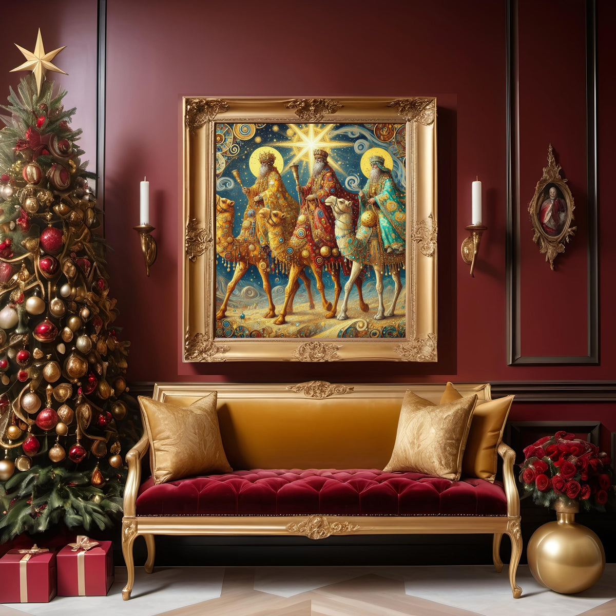 Three Wise Men Art Print, Vintage Nativity Scene (Digital Download)