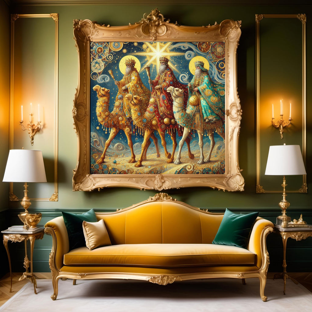 Three Wise Men Art Print, Vintage Nativity Scene (Digital Download)